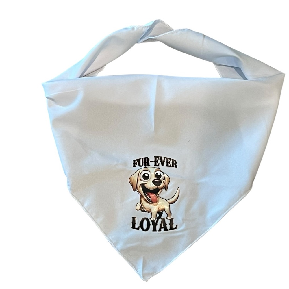 Handmade Dog Bandana – “Fur-Ever Loyal” – Adjustable Fit